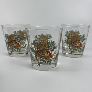 Mikasa Double Old Fashioned Whisky Rocks Glasses Set/3 Holiday Season Pine Cones